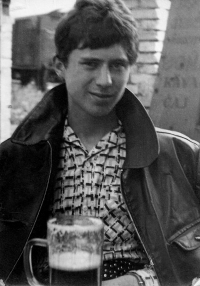 Vladimír Veit as a teenage with a beer, in the middle of 1960s