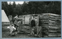 The construction of the camp of the 7th section of Catholic scouts under Blaník, 1937