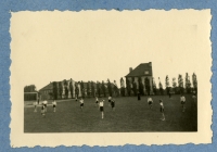 Football matches organized by a young team by the church of St. Ignac, Prague, early 1940s
