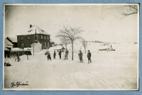 Rodinný restaurant u Loubů spravovaný Josefovým strýcem, Tři studně na Vysočině, konec 40. let