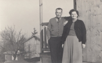 His mother and grandfather Brož, 1959