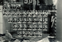Josef Kaše on the graduation photo board