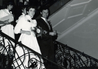 Josef Kaše with his newly wed Ilona Kašová in 1980
