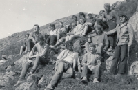 Josef Kaše with his future wife and friends at the first joint traveling camp in the Low Tatras in 1974

