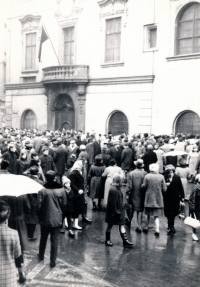 Staroměstské náměstí v Praze 25. ledna 1969