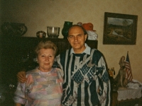 Jiří Pešek s Dagmar Peškovou, emigrantkou do USA, o které se komunisté domnívali, že byla jeho příbuznou (90. léta)