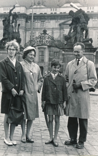 1966, from left: daughter Hana, Věra, daughter Irena and husband František