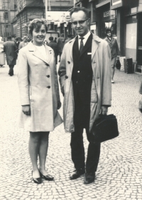 Husband František with daughter Hana (1968)