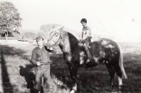 On horseback (Dag) son Josef, cca 1984