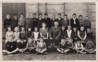 A school photo from Jiříkov, 1947 - 1948.