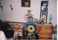 The mother of the memorial, Mária Volfová, in 2005, a few months before her death
