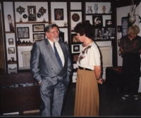 František Nepil with the witness´s wife Libuší in Jan Čihák´s Gallery, 1990. 

