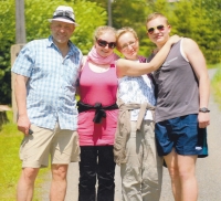 With his second wife Olga and children Ester and David, 2015 