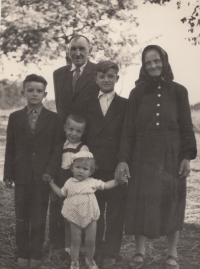 With his grandparents and cousins, Otakar is the youngest, 1958 
