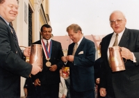Setkání prezidentů Václava Havla a Romana Herzoga v pivovaru Karla Witze v Poličce, 4. 9. 1996