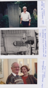 Ivan and his wife Lýdia, 2006.
Ivan by the synagogue, which is demolished in these days.
Ivan by the grandma's grave.
