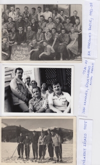 Ivan in high school, 1952-1953.
Ivan in the middle photo, on the right side, 1986-1987.
Ski trip, 1955.
