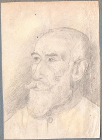 Portrait of Ignatius Tsegelsky, grandfather, made by a prisoner, 1950s.