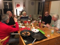 2019, "revolucionářská" mnohaletá kvartální konzumace tatarského bifteku s (zprava) Janem Urbanem, Janem Rumlem, Fedorem Gálem a Michaelem Kocábem