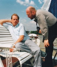 President Václav Havel and his personal secretary, Alexandr Neuman, in the first half of the 1990's. Photograph: Jiří Turek.