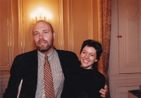 Alexandr Neuman with his partner, Lucie Svobodová, in 1993.