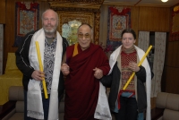 Alexandr Neuman (vlevo) v roce 2007 při návštěvě u dalajlámy
