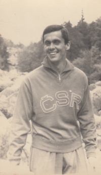 Vítězslav Svozil at the national team training in 1954