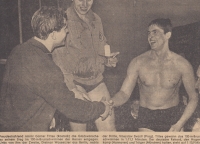 Vítězslav Svozil na novinovém výstřižku z 50. let 20. století