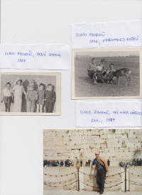 Vlado Zboroň as a child, in 1967, first from the right.
Photograph of little Vlado with friends in 1974. (in a tartan shirt)
Photograph of Vlado by the Wall of crying, from 1997.
