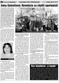 Noviny Piešťanský týždeň: Revolúcie sa chytili oportunisti. (2008)