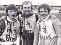 Upon arrival in Coventry, I was greeted by 20,000 spectators, from the left: Jiří Štancl, Olsen, Nigel Roocock 
