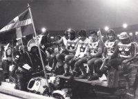 1971 World Finals, Gothenburg, Sweden, from the left: T. Janson, Jerzy Szcakiel, S. Sjösten, Jiří Štancl, A. Michanek,?, Nigel Boocock, Ray Wilson, Enecrona 
