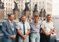 At the Canadian Embassy, from the left: V. Vorlíček, M. Kejmar and Jiří Štancl 