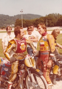 The world cup, Vilshofen 1977, from the left: P. Collins and Jiří Štancl 