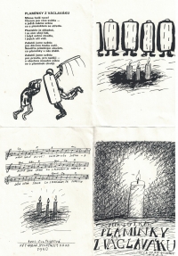 Letáček s písničkou o 17. listopadu, který pamětnice dostala na demonstraci v r. 1990 