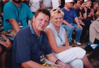 Jiří Štancl with his wife, Grand Prix, August 18, 2001