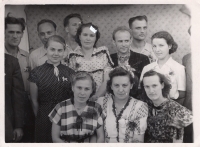 Wedding of Taras Maksymovych (standing in the 2nd row, 2nd from the left) and Nadiya Tselevych (sitting in the middle)