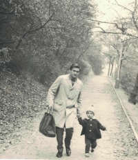 With her father, 1968