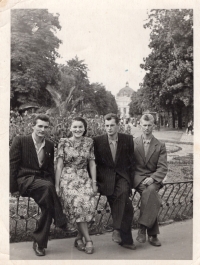 Bohdan Voluyko (first from left) with friends (Lviv)