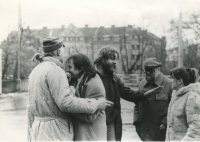 Zleva Josef Procházka, Milan Langer, Pavel Šmíd, Milan Kryšpín Panoch, Věra Procházková, Pardubice 1984