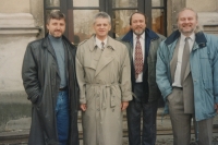 Politická skupina ODA, zleva Jiří Zelenda, Karel Ledvinka, Josef Kovář, Jiří Kašpar