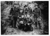 December 1944, a group of partisans above Uhrovský Podhradie - on the left Július Dubček