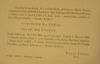 Pozvánka na primici, 4. června 1944