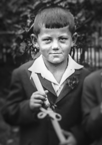František Šebesta před prvním svatým přijímáním