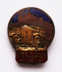 Odznak člena Svazu řidičů automobilů republiky Československé s pořadovým číslem 347, jehož nositelem byl František Slavíček