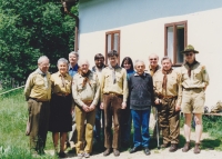 Representatives of several scout bands in Orlovy. 15th June, 1996
