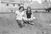 Ivo Pospíšil and Mejla Hlavsa at the Seeberg castle, the early 70s