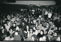 Audience of the Garáž band at Chmelnice, Prague, the second half of the 1980s