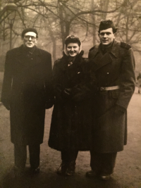 František and his parents during their visit to Zaječov, where he served with the Auxiliary Technical Batallions.
