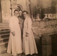 Zleva Jan Riško, Oldřich Maršík a Leo Zdeněk Vondráček v Želivě